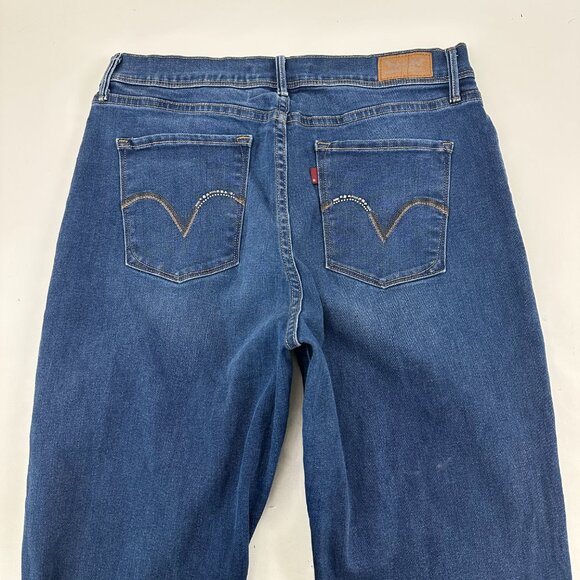 Levi's 512 Perfectly Slimming Bootcut Women's size 14 Dark Wash Blue Denim Jeans - Picture 6 of 6